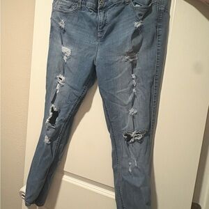 Torrid Light Blue Distressed Skinny Jeans